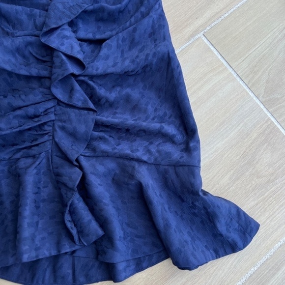 ASTR The Label Sweetheart Ruffle Front Mini Dress Size XS Navy Blue - Picture 6 of 14